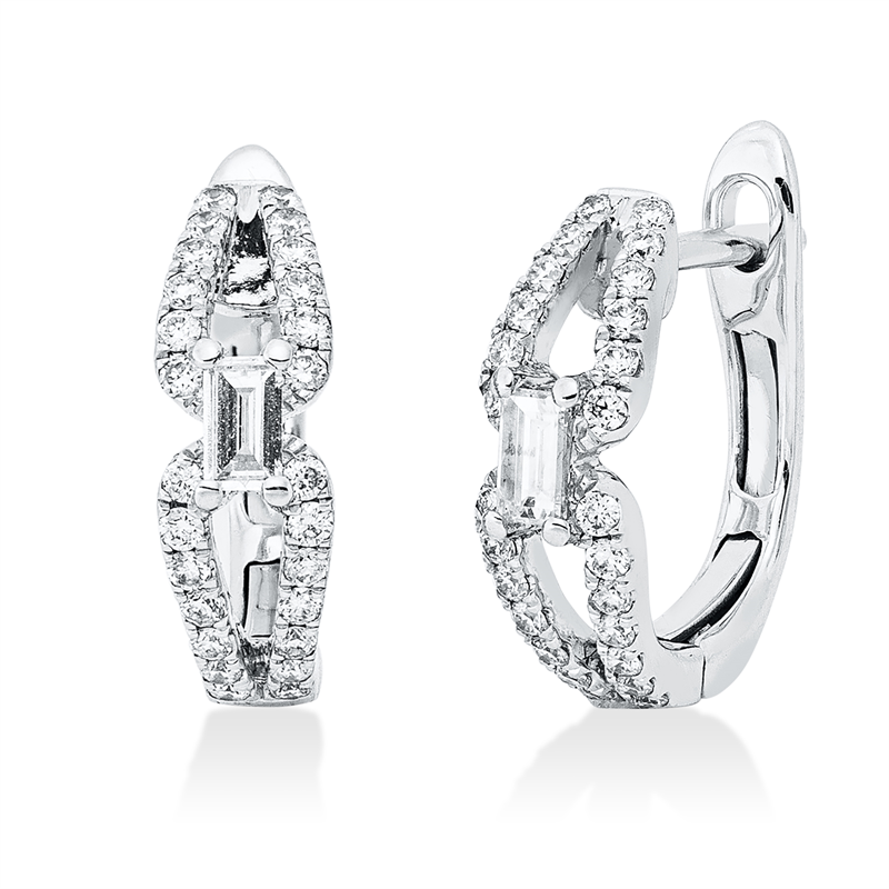 Baguette Creolen Weißgold 18kt 0,44ct