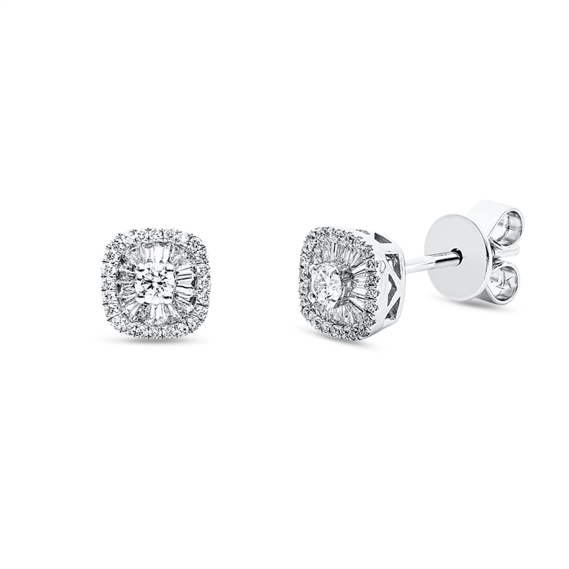 Baguette Illusion Ohrstecker Weißgold 18kt 0,38ct