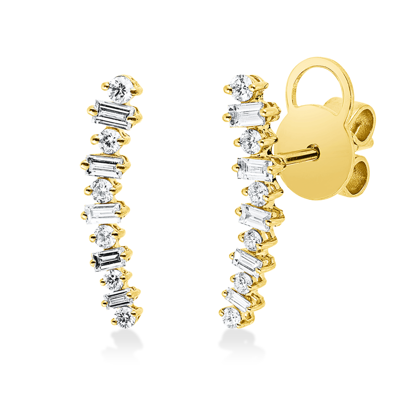 Baguette Ohrstecker Gelbgold 18kt 0,49ct