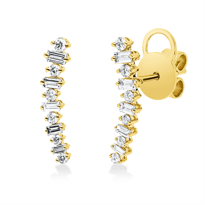 Baguette Ohrstecker Gelbgold 18kt Ref-2Y121