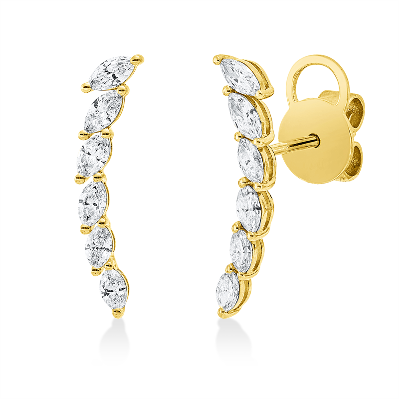 Modern Woman Ohrstecker Gelbgold 18kt 0,68ct