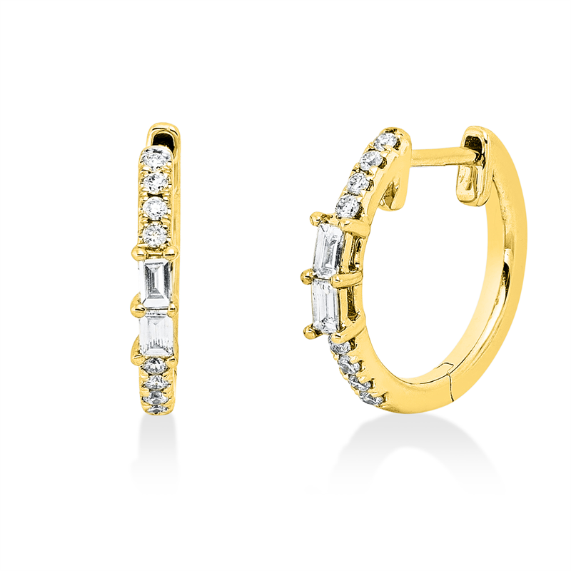Baguette Creolen Weißgold 18kt 0,18ct