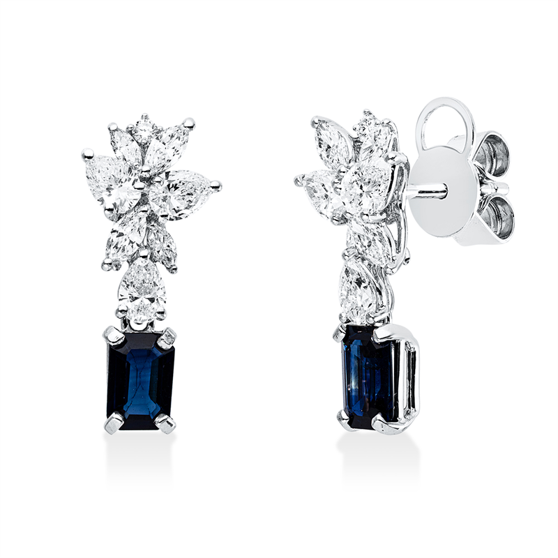 Farbstein Classic Ohrschmuck Weißgold 18kt 1,2ct