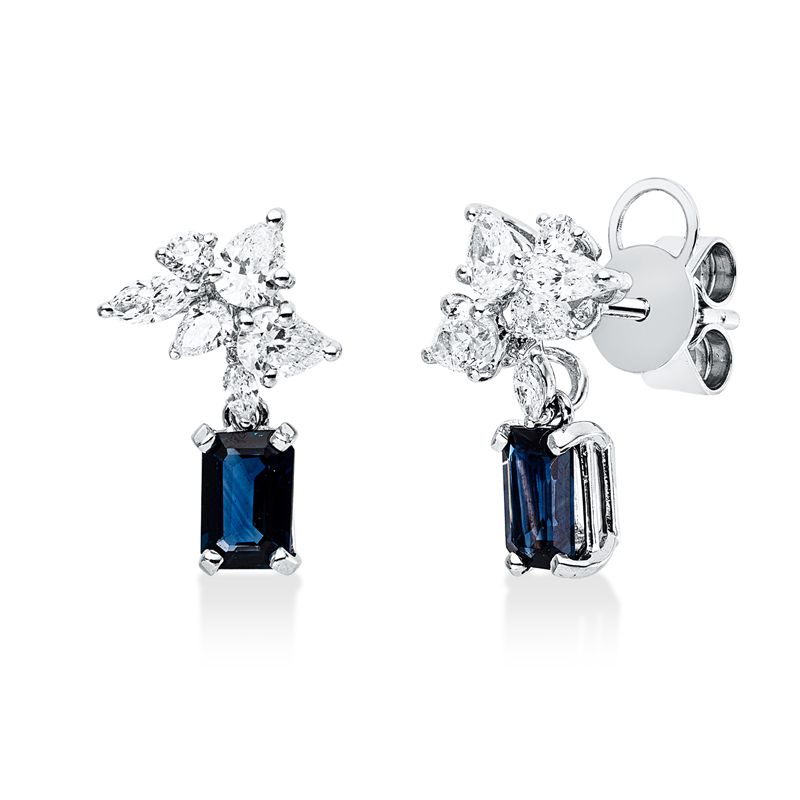 Farbstein Classic Ohrschmuck Weißgold 18kt 0,92ct