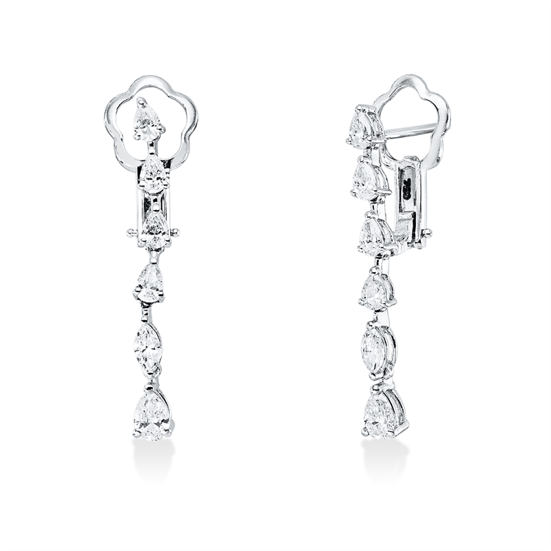 Mehrfachsteinbesatz Ohrschmuck Weißgold 18kt 1,17ct