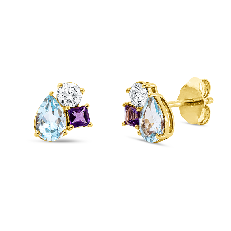 Farbstein Fashion Ohrstecker Weißgold 18kt 0,25ct