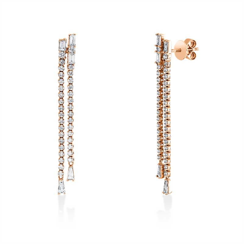 Baguette Ohrschmuck Rotgold 18kt 1,46ct