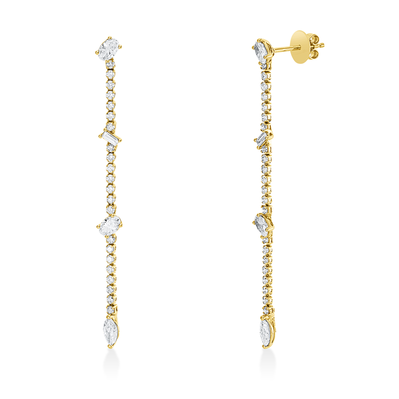 Mehrfachsteinbesatz Ohrschmuck Gelbgold 18kt 1,7ct