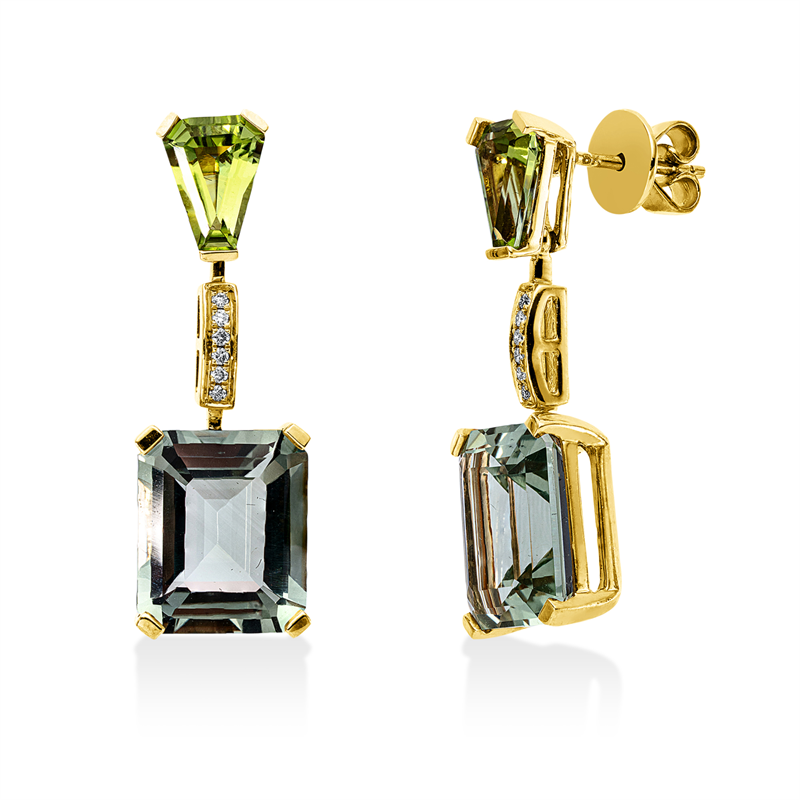 Farbstein Fashion Ohrschmuck Gelbgold 18kt 0,07ct