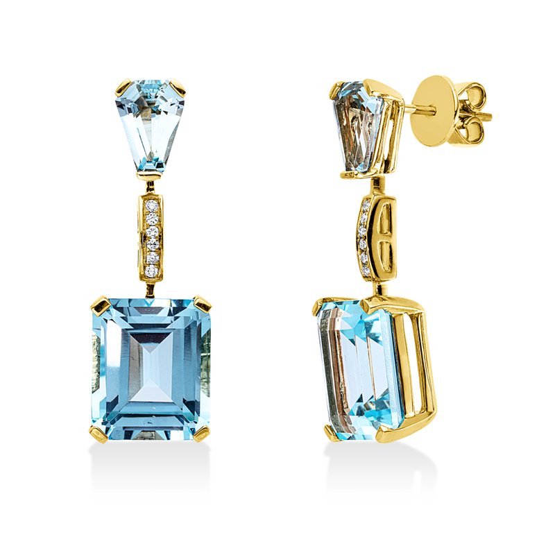 Farbstein Fashion Ohrschmuck Gelbgold 18kt 0,07ct