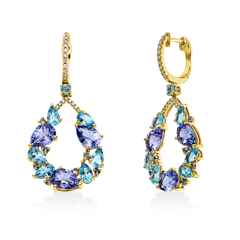 Farbstein Fashion Ohrschmuck Gelbgold 18kt 0,14ct
