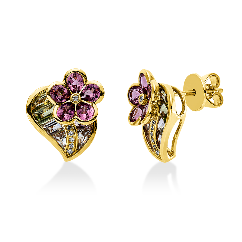 Farbstein Fashion Ohrstecker Gelbgold 18kt 0,06ct