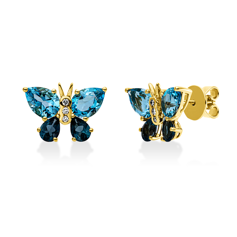 Tier Ohrstecker Gelbgold 18kt 0,05ct