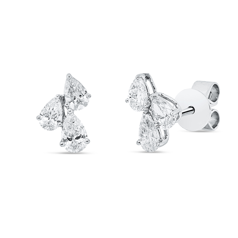 Farbstein Classic Ohrstecker Weißgold 18kt 1ct