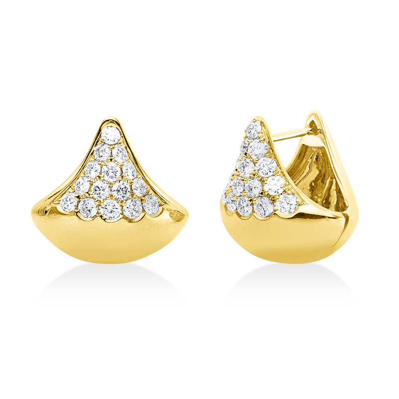 Mehrfachsteinbesatz Creolen Gelbgold 18kt 1,02ct