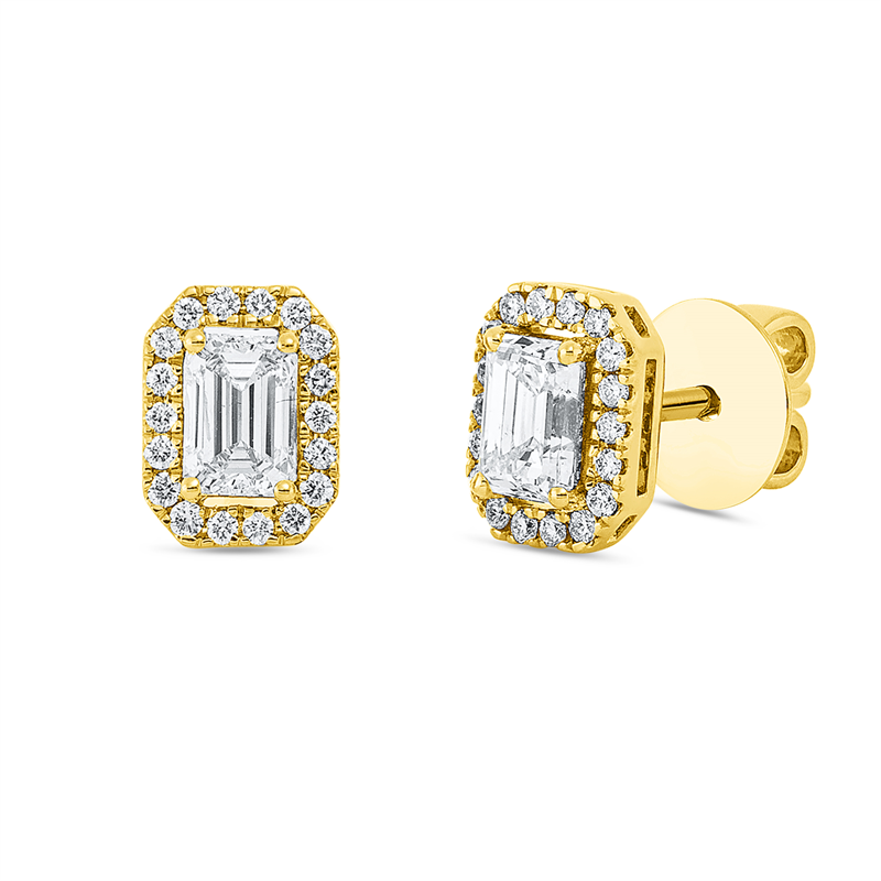 Baguette Illusion Ohrstecker Weißgold 18kt 0,98ct