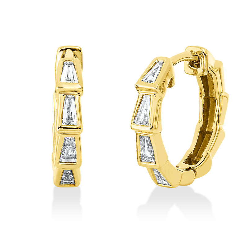 Baguette Creolen Gelbgold 18kt 0,48ct