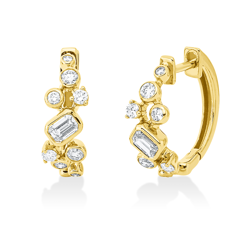 Baguette Creolen Gelbgold 18kt 0,61ct