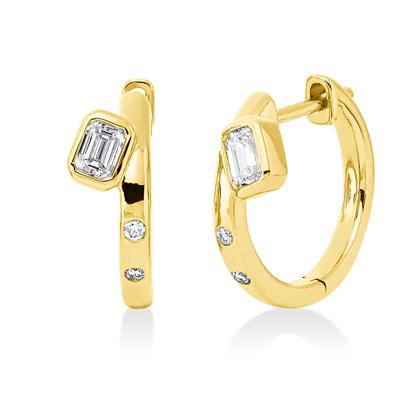 Baguette Creolen Gelbgold 18kt Ref-2Y237