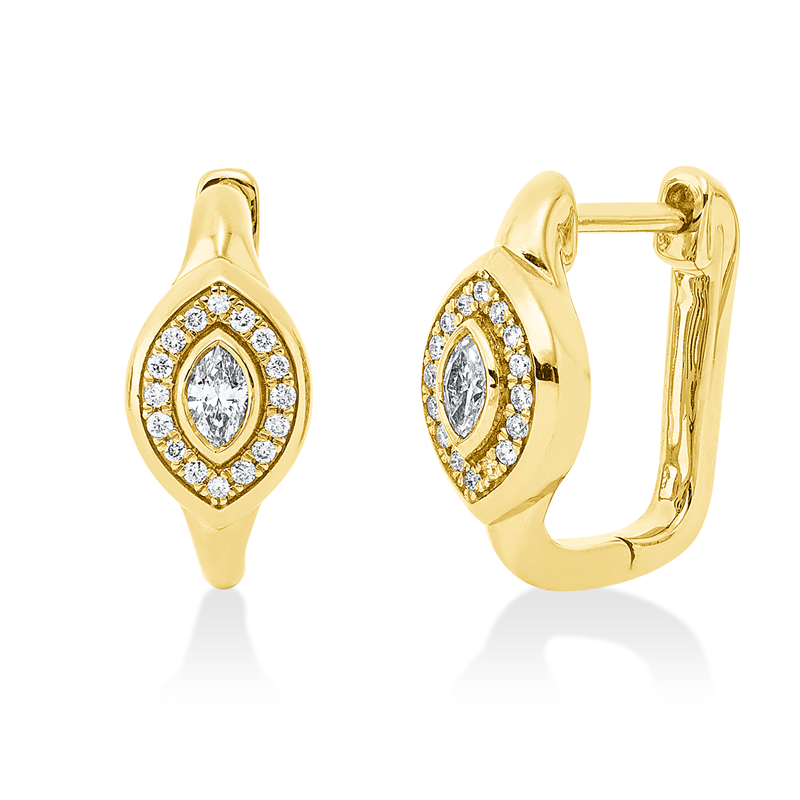 Mehrfachsteinbesatz Creolen Gelbgold 18kt 0,28ct
