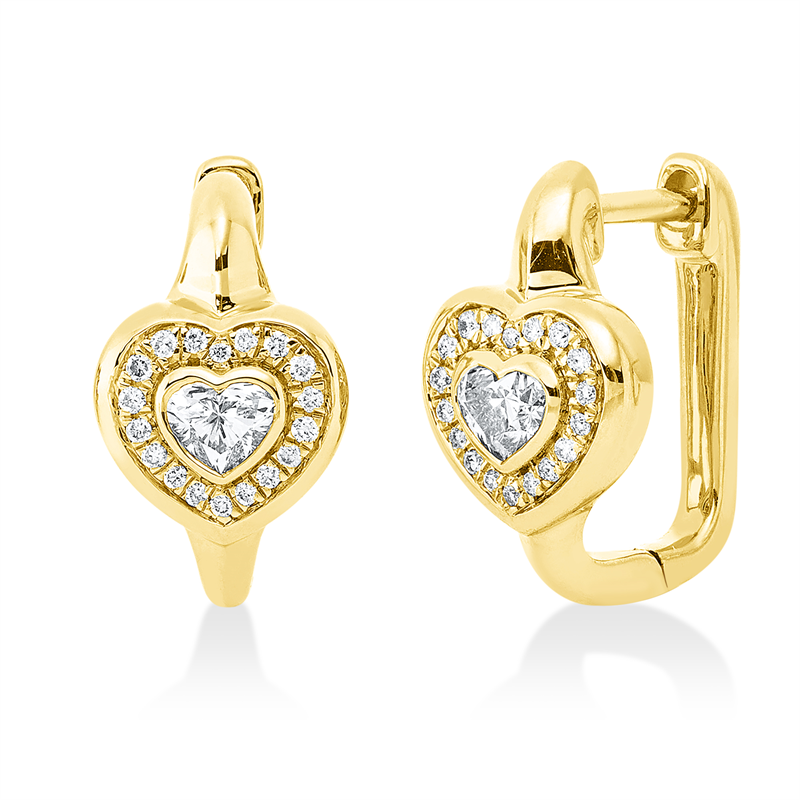 Herz Creolen Gelbgold 18kt 0,5ct