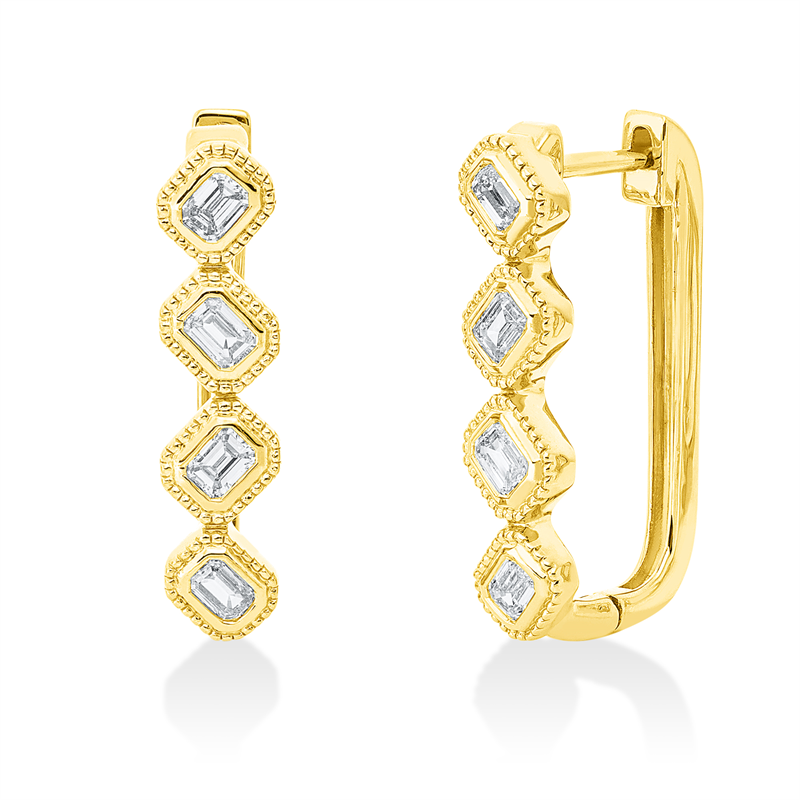 Baguette Creolen Gelbgold 18kt Ref-2Y243