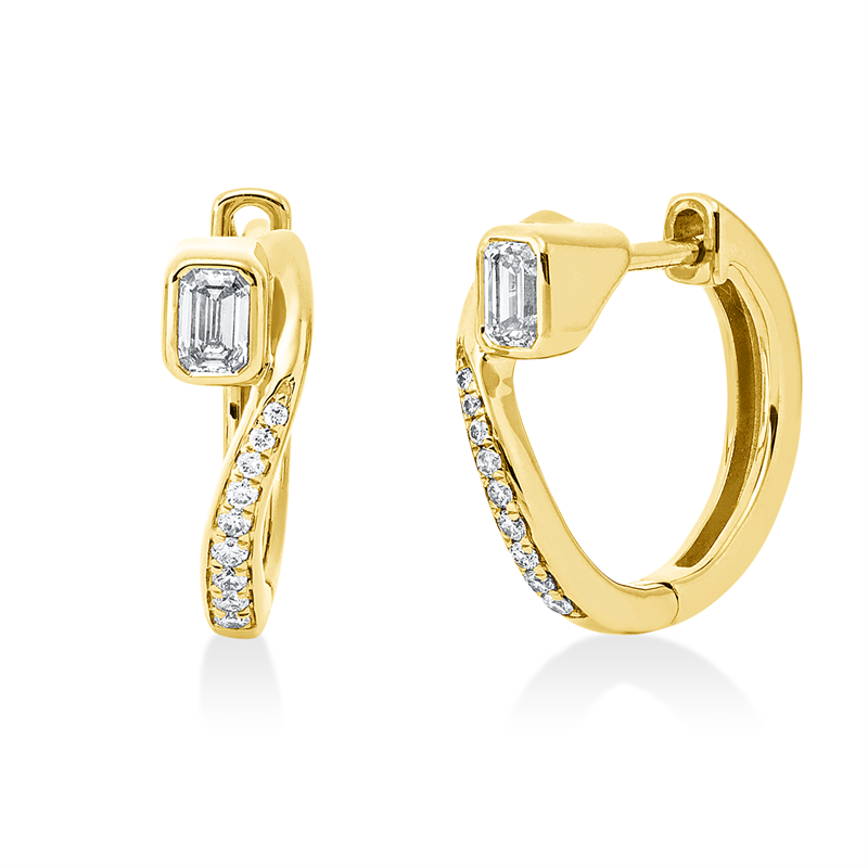 Baguette Creolen Gelbgold 18kt 0,37ct