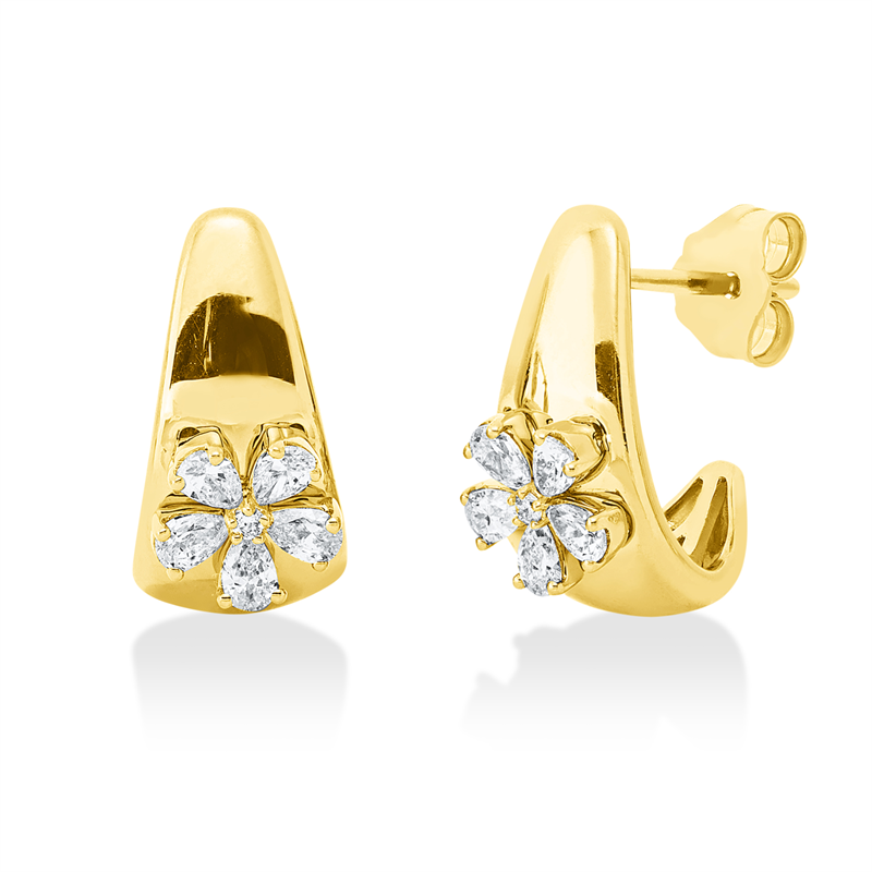 Mehrfachsteinbesatz Ohrschmuck Gelbgold 18kt 0,51ct