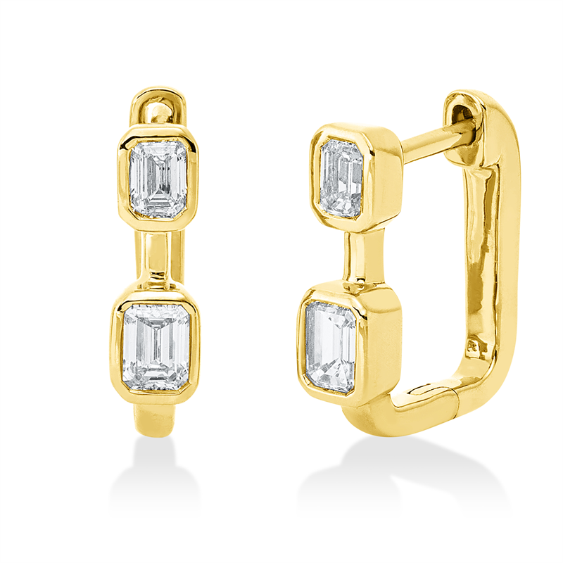Baguette Creolen Gelbgold 18kt Ref-2Y247