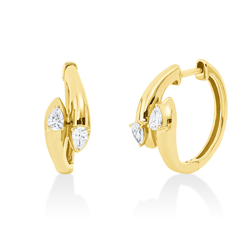 Modern Woman Creolen Gelbgold 18kt 0,36ct