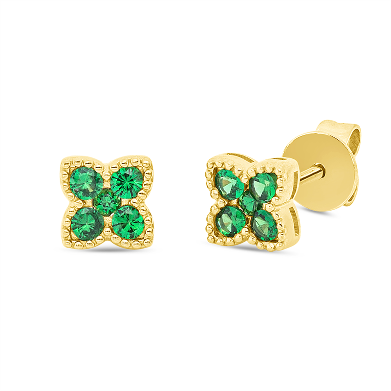 Farbstein Fashion Ohrstecker Gelbgold 18kt