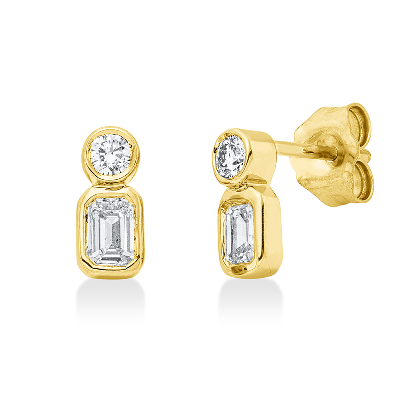 Solitaire mit Besatz Ohrstecker Weißgold 18kt 0,51ct