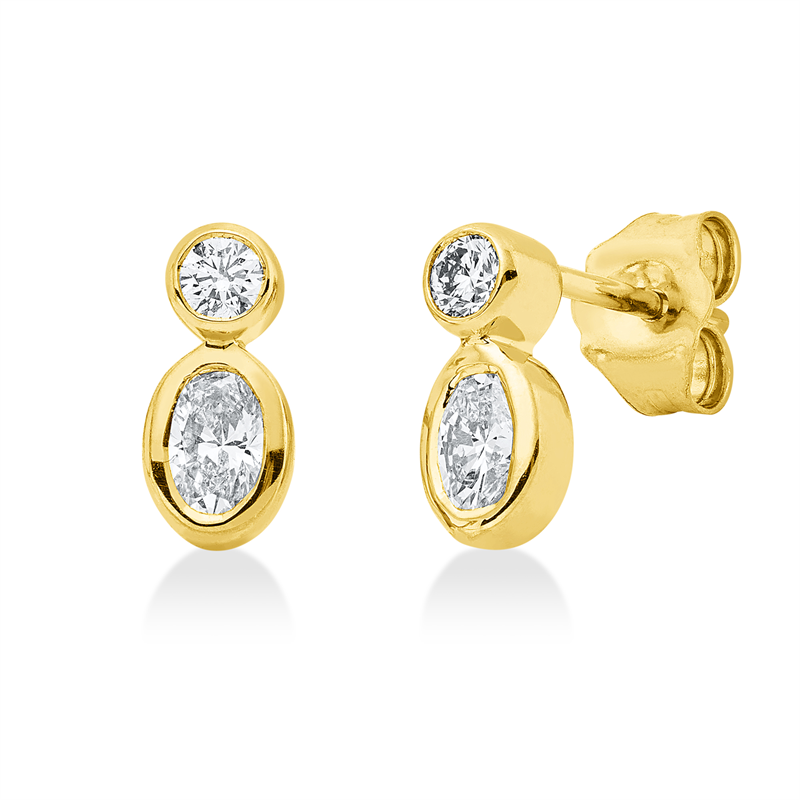 Solitaire mit Besatz Ohrstecker Weißgold 18kt 0,51ct