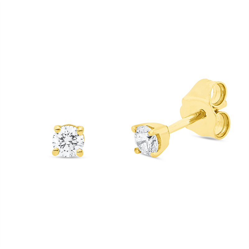 Solitaire Ohrstecker Weißgold 18kt 0,2ct