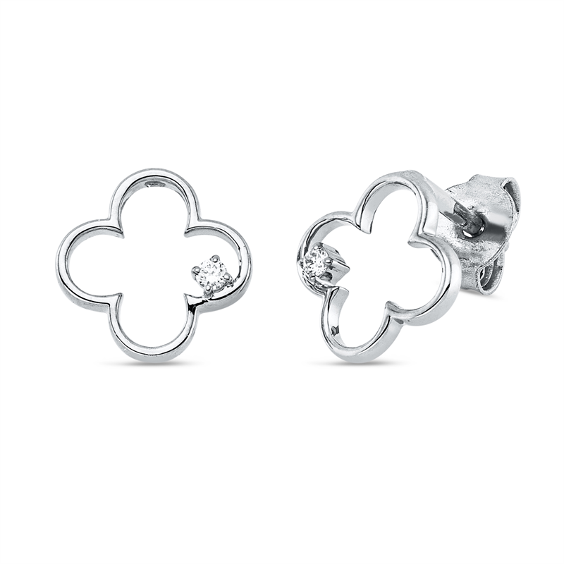 Modern Woman Ohrstecker Weißgold 18kt 0,02ct