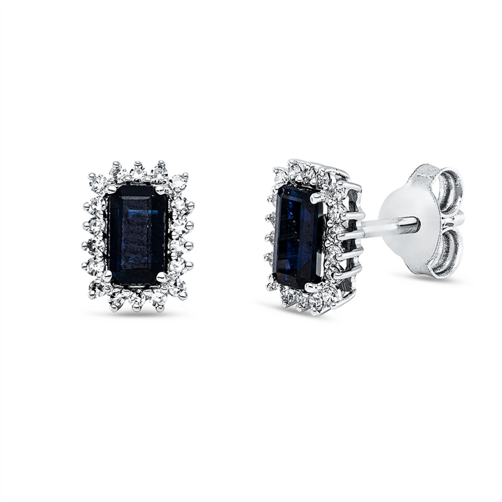 Farbstein Classic Ohrstecker Weißgold 18kt Ref-2Y322