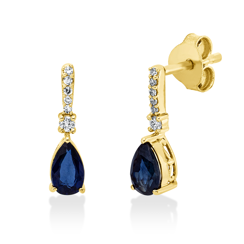Farbstein Classic Ohrschmuck Gelbgold 18kt 0,05ct