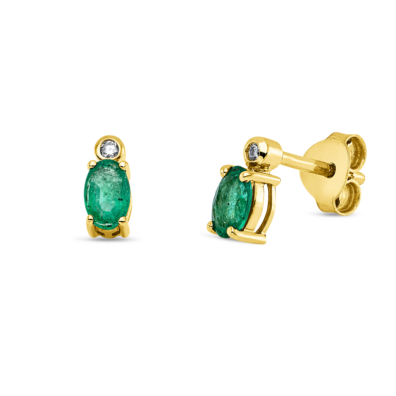 Farbstein Classic Ohrstecker Gelbgold 18kt 0,02ct