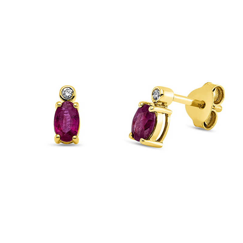 Farbstein Classic Ohrstecker Gelbgold 18kt 0,02ct