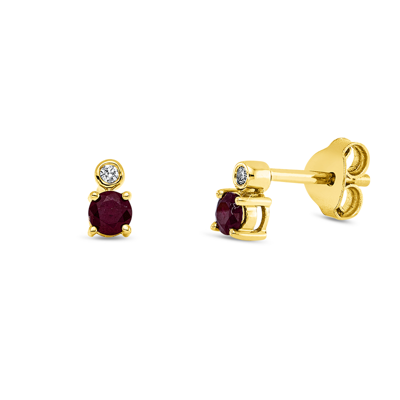 Farbstein Classic Ohrstecker Gelbgold 18kt 0,02ct