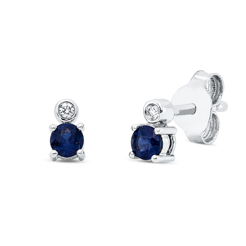 Farbstein Classic Ohrstecker Weißgold 18kt 0,02ct