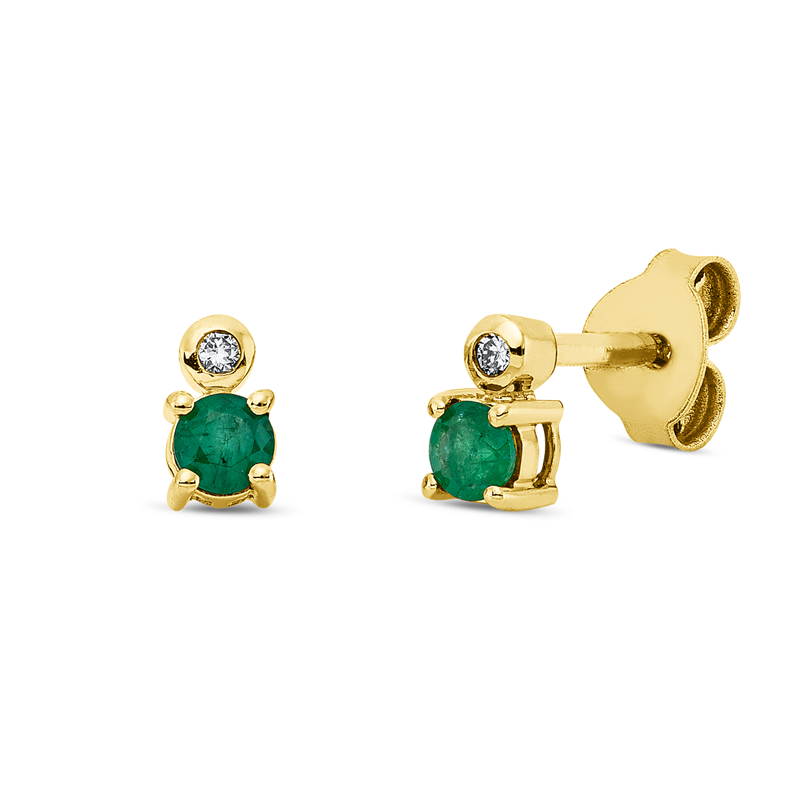 Farbstein Classic Ohrstecker Gelbgold 18kt 0,02ct