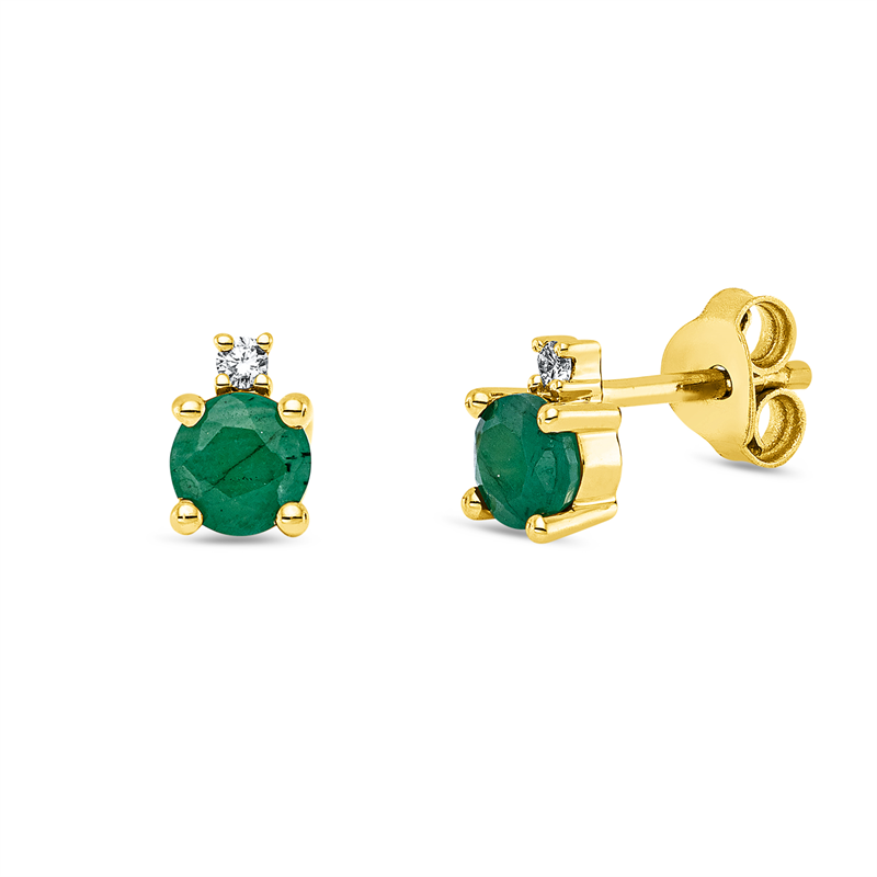 Farbstein Classic Ohrstecker Gelbgold 18kt 0,03ct
