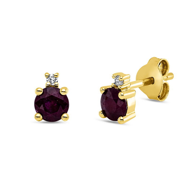 Farbstein Classic Ohrstecker Gelbgold 18kt 0,03ct