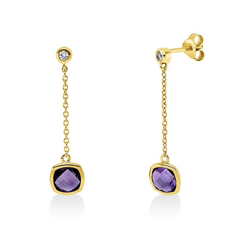 Farbstein Fashion Ohrschmuck Gelbgold 18kt 0,06ct