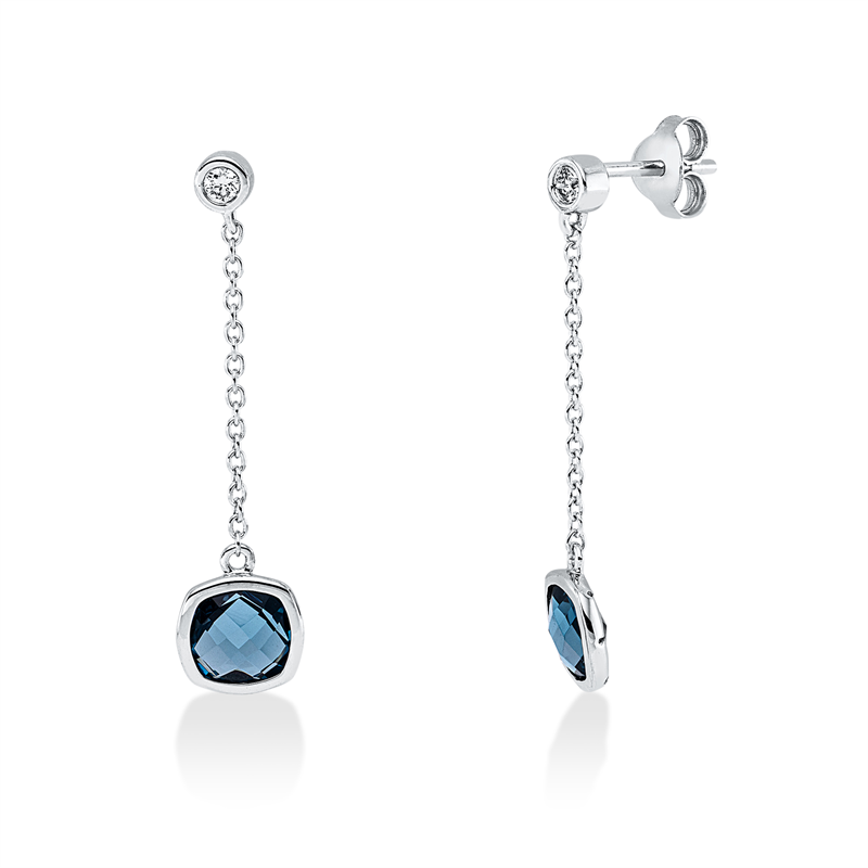 Farbstein Fashion Ohrschmuck Weißgold 18kt 0,06ct