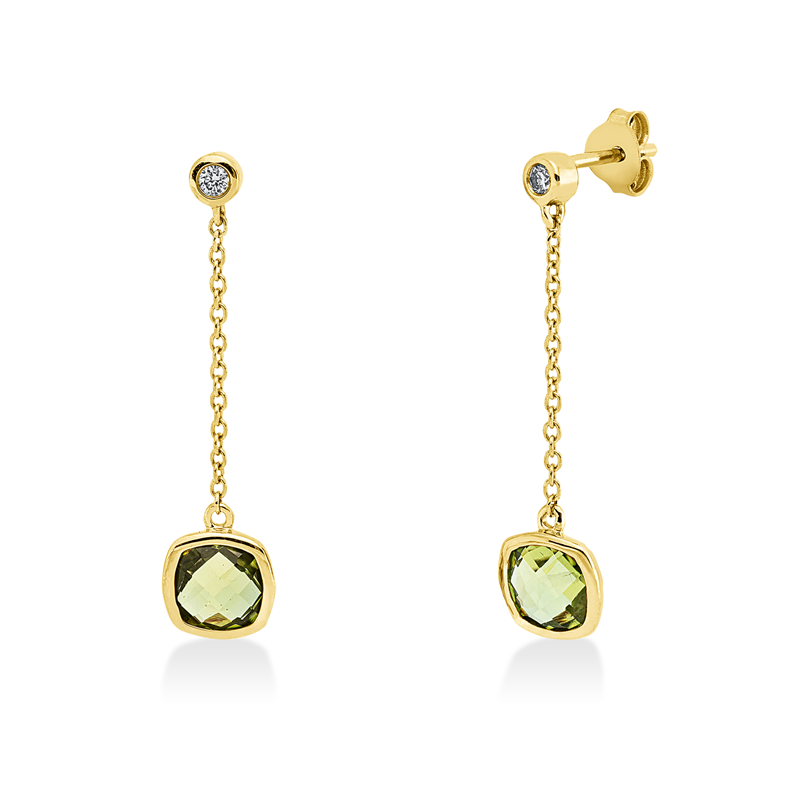 Farbstein Fashion Ohrschmuck Gelbgold 18kt 0,06ct