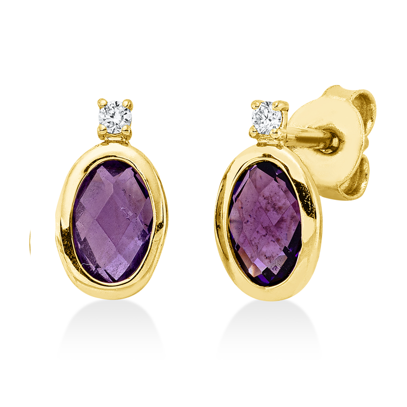 Farbstein Fashion Ohrstecker Gelbgold 18kt 0,03ct