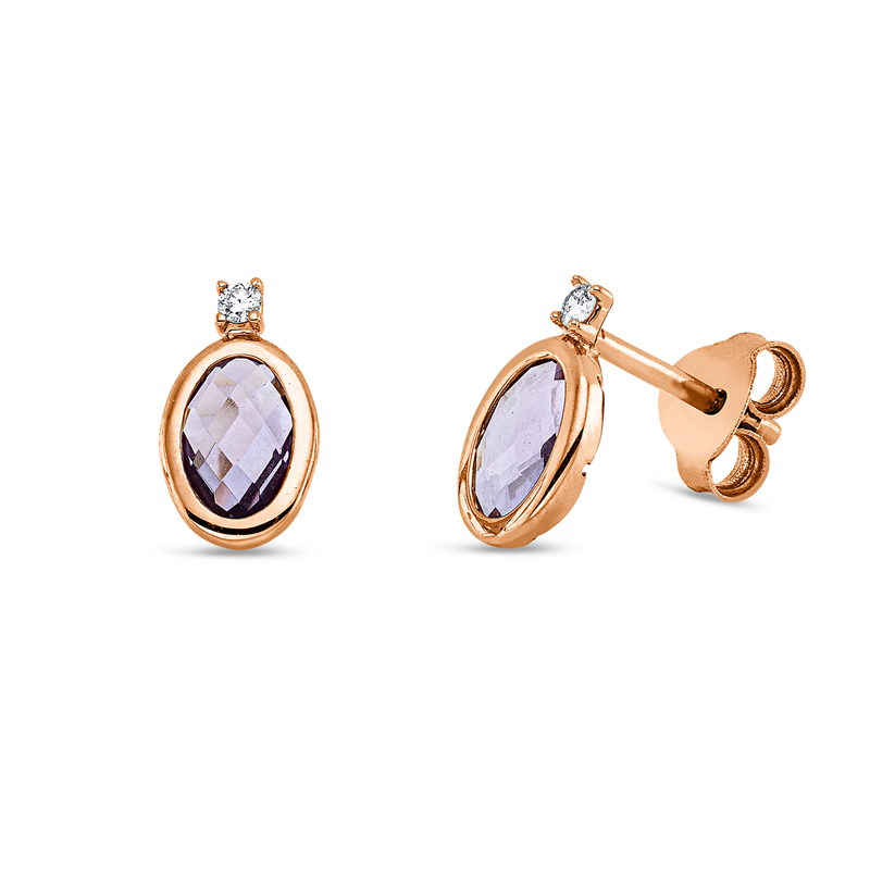 Farbstein Fashion Ohrstecker Rotgold 18kt 0,03ct