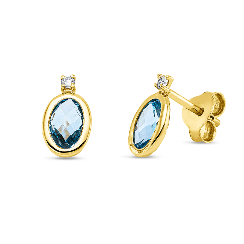 Farbstein Fashion Ohrstecker Gelbgold 18kt 0,03ct